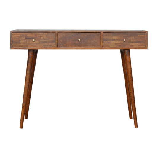 3 Drawer Assorted Chestnut Console