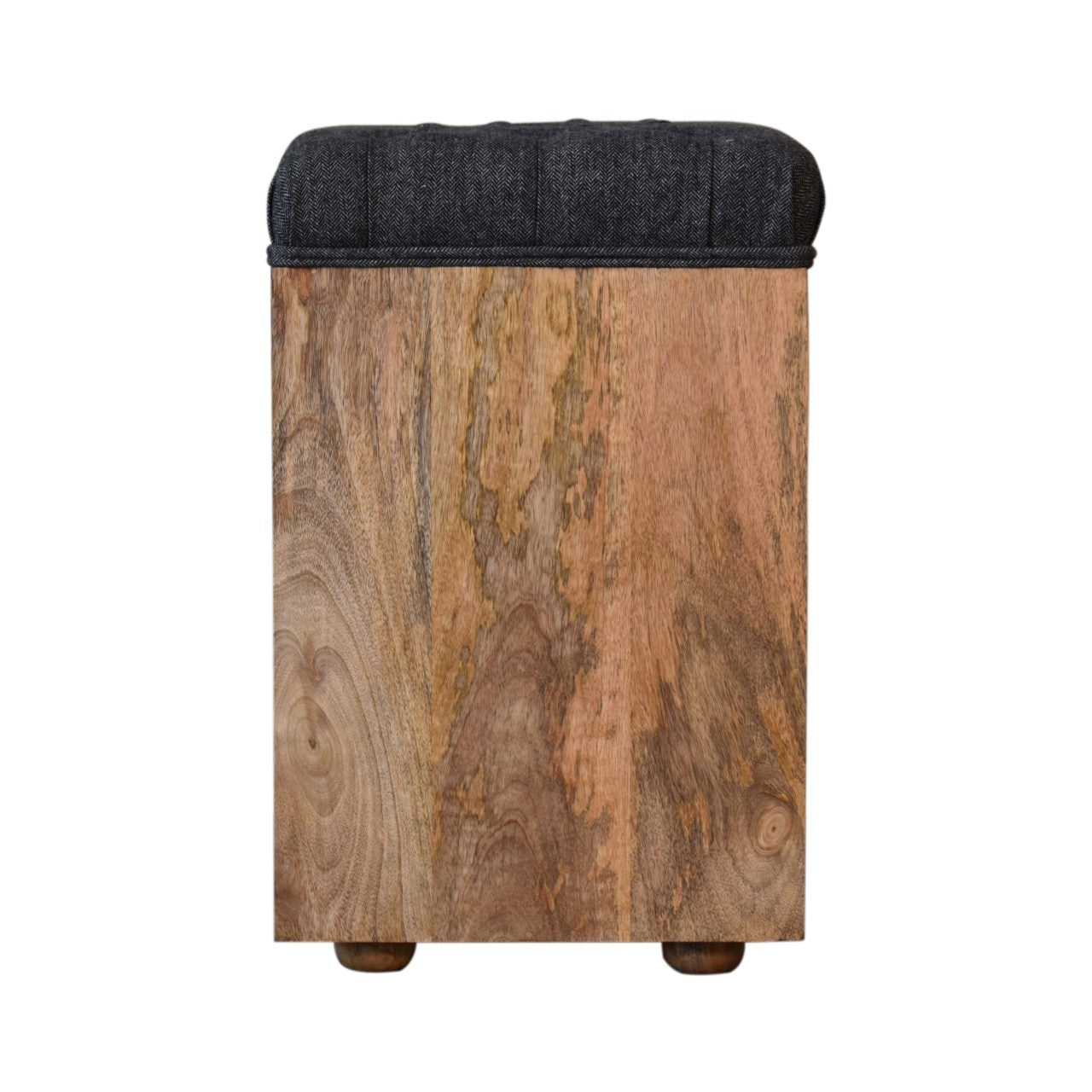 Mini Black Shoe Storage Footstool