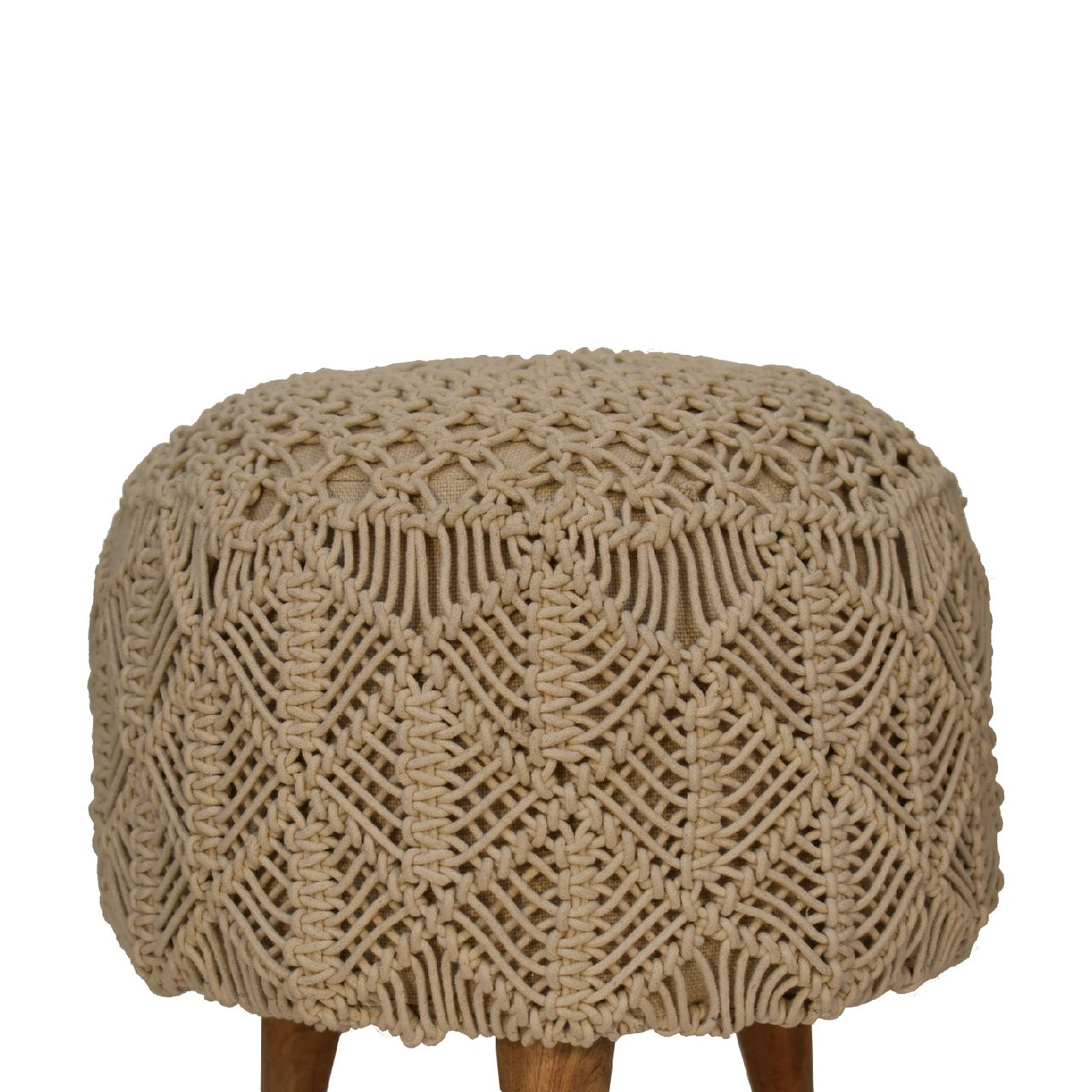 Crotchet Beige Footstool