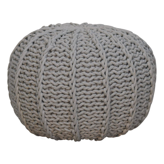 Grey Cable Pouffe