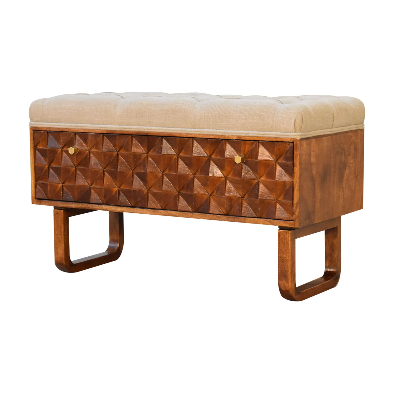 'U' Chestnut Pineapple Bench