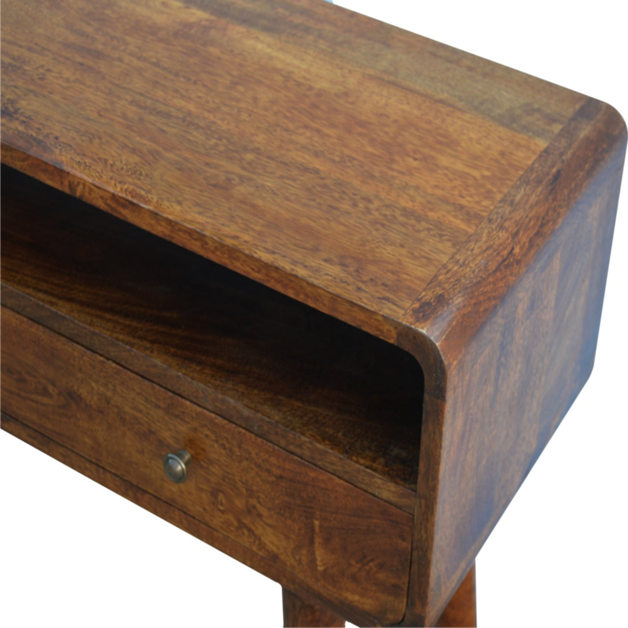 Chestnut Console Table with Drawers – Solid Mango Wood, Nordic Style