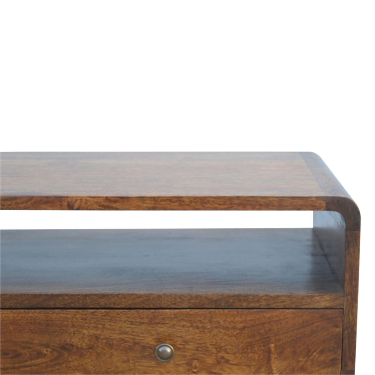 Chestnut Console Table with Drawers – Solid Mango Wood, Nordic Style