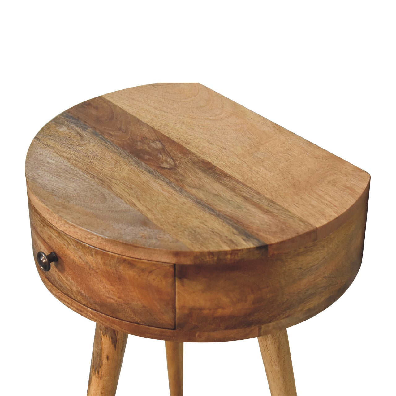 Mini Oak-ish Circular Shape Bedside