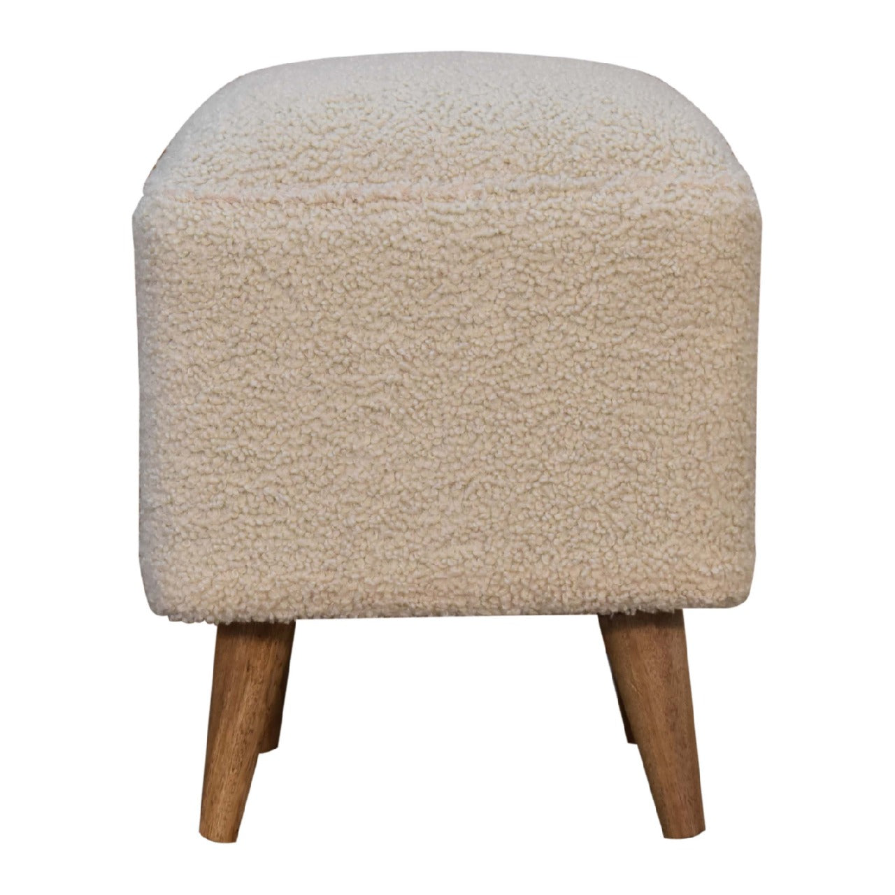 Cream Boucle Squoval Footstool