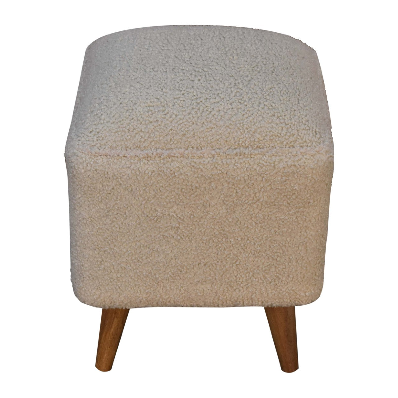 Cream Boucle Squoval Footstool