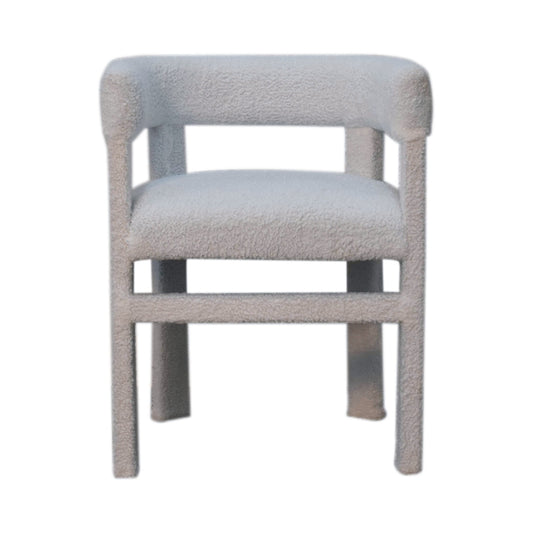 White Boucle Occasional Chair