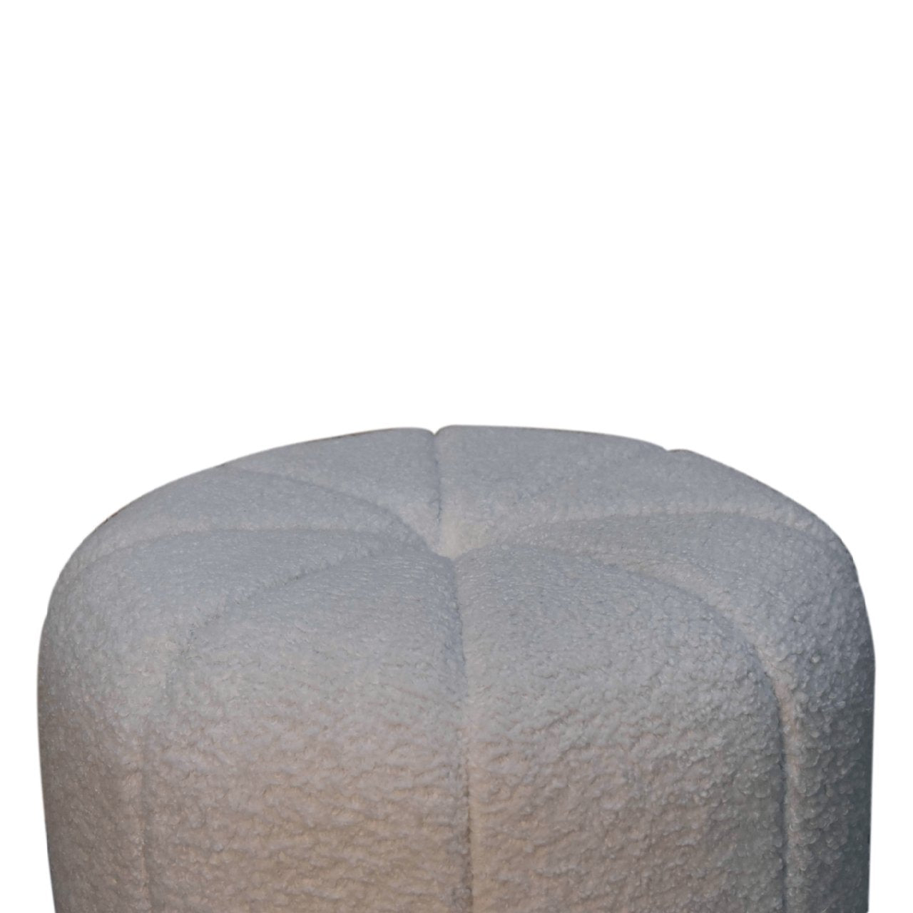 White Boucle Circus Footstool