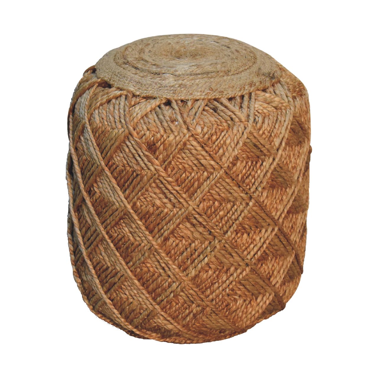 Jute Fiber Footstool Large Pattern