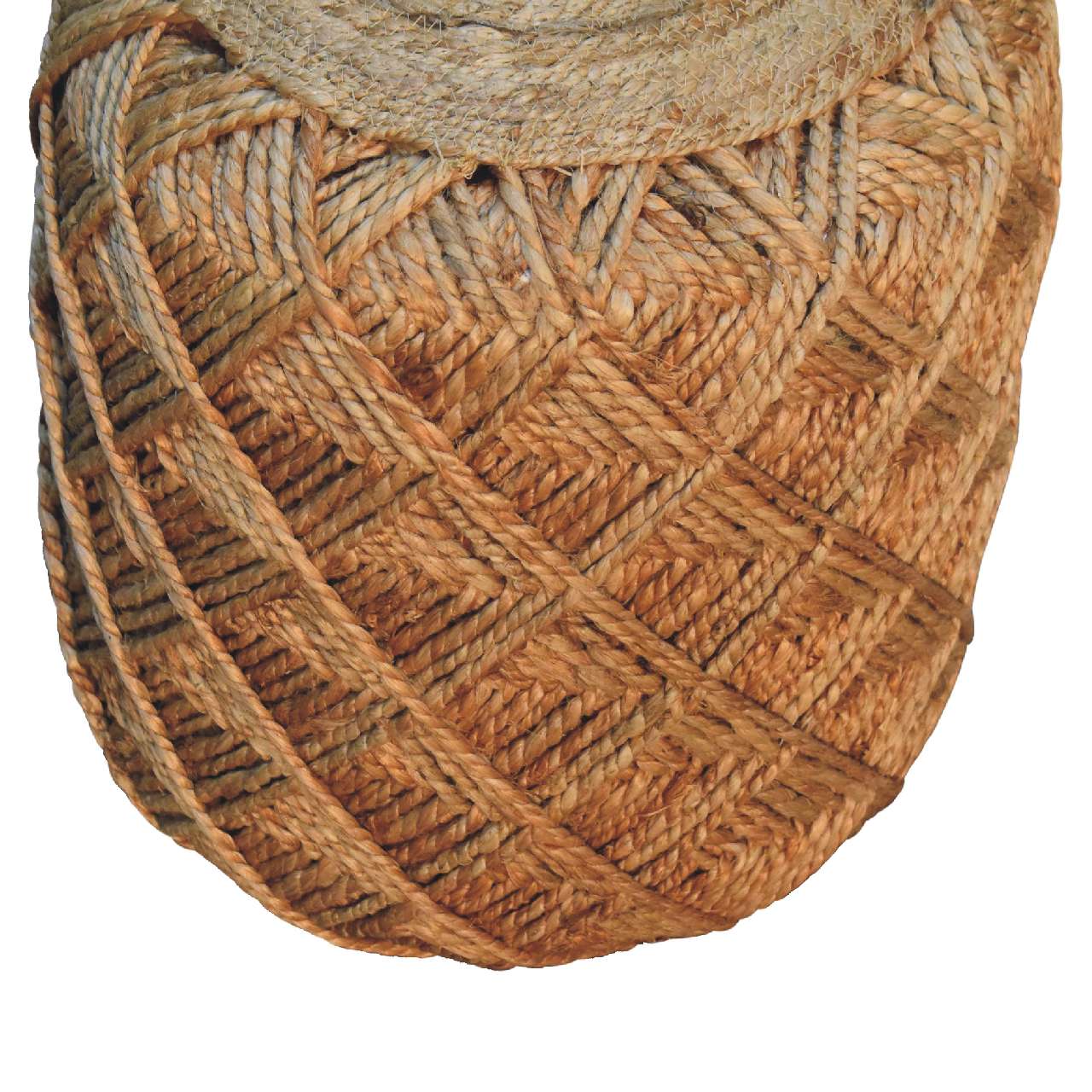 Jute Fiber Footstool Large Pattern