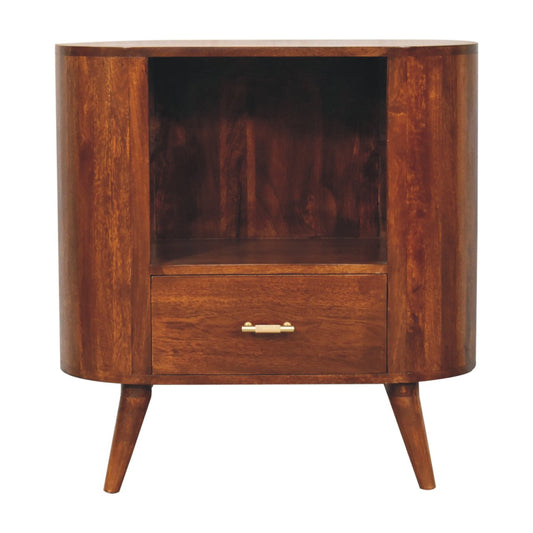 T-bar Cortez Chestnut Open Slot Cabinet