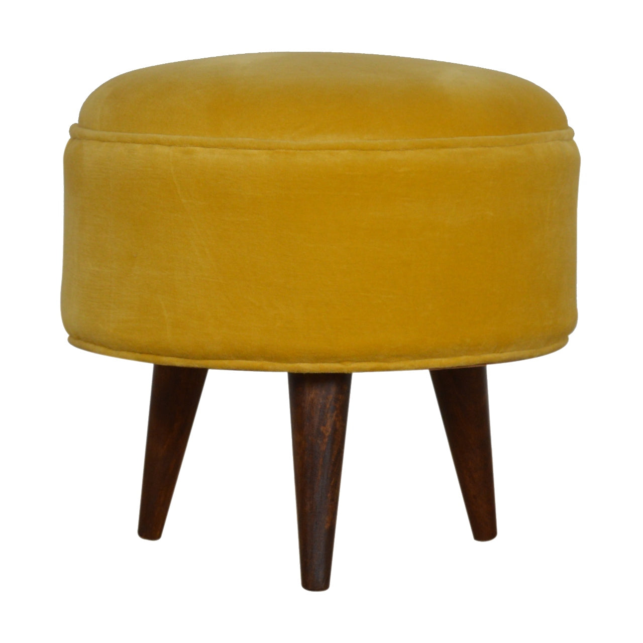 Mustard Velvet Nordic Footstool