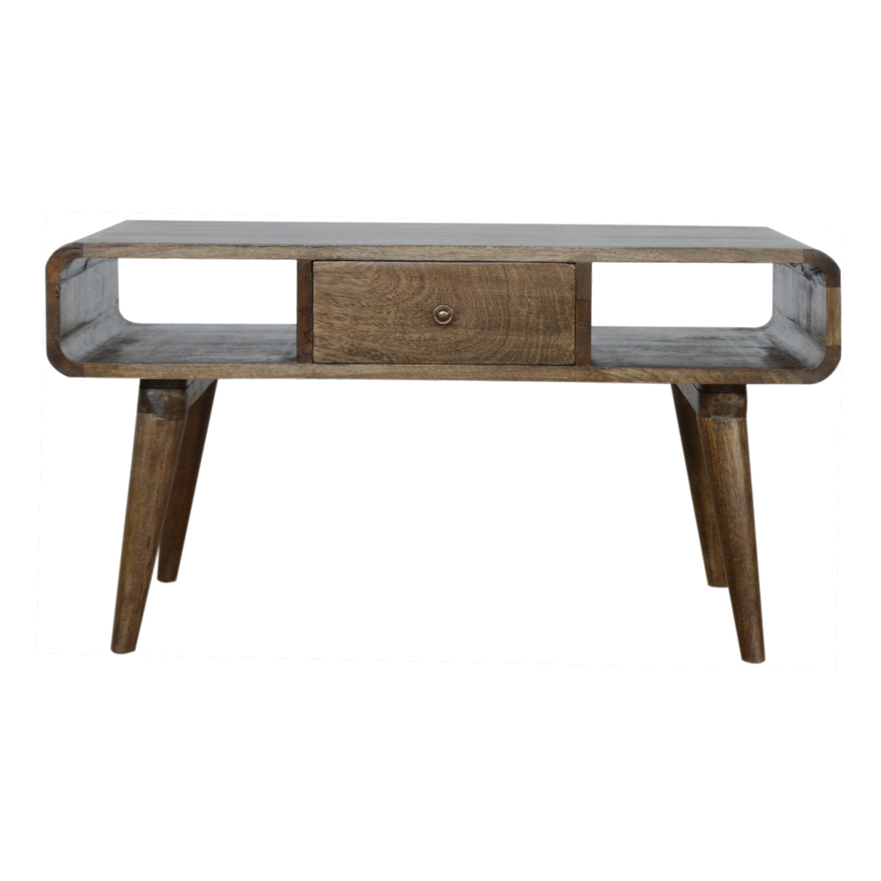 Curved Grey Washed Coffee Table