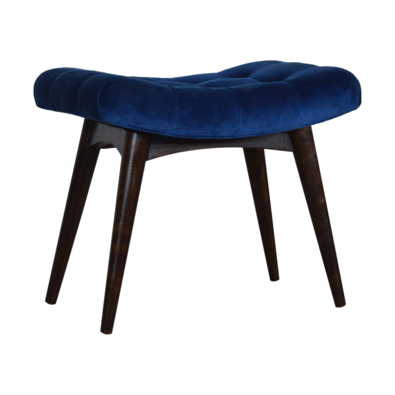 Royal Blue Cotton Velvet Bench